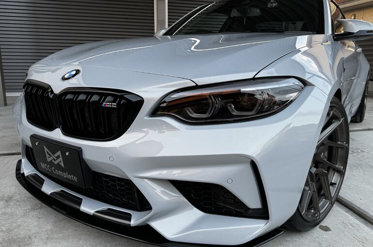   BMW M2コンペティション 左フロントヘッドライト｜STEK DYNOshadeライトスモーク施工による飛び石・紫外線対策    
